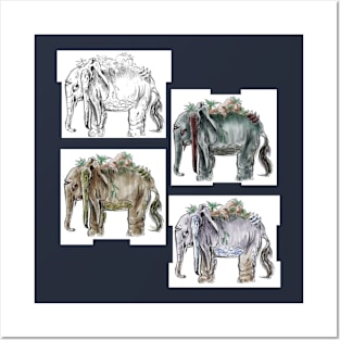 ancient elephant Posters and Art